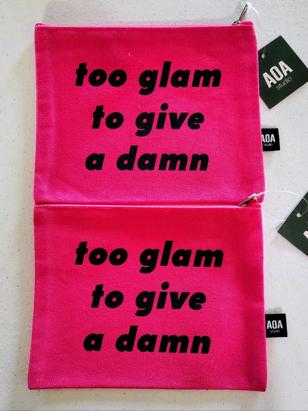 AOA Studio Too Glam to Give a Damn Cosmetic Bags 2 Pack NWT